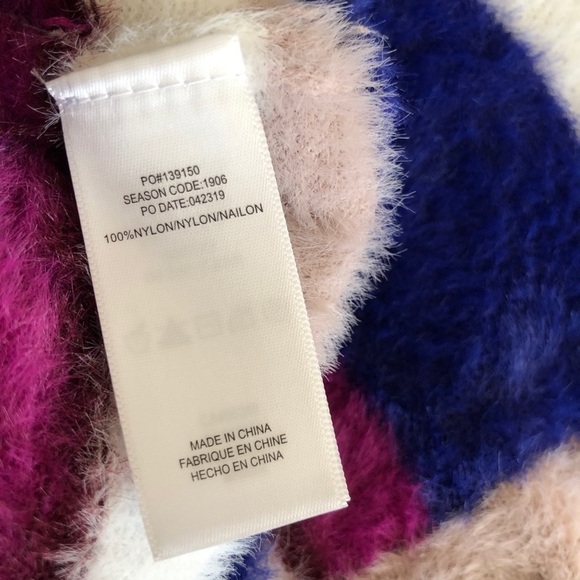 Splendid Striped Fuzzy V-neck Dolman Sleeve Sweater - Picture 9 of 10